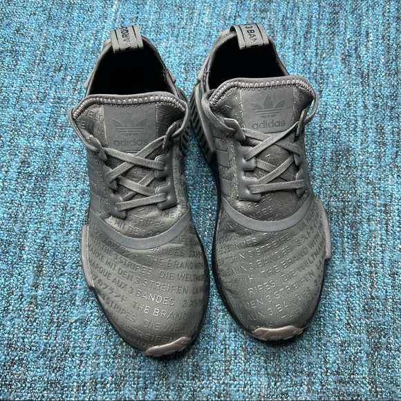 Adidas NMD R1 All Over Print Sneakers in Grey Signal Green - Picture 2 of 7